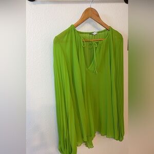 Zara Lime Green Sheer Blouse